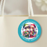 Cute Anime Elves jul | Till och från Runt Klistermärke<br><div class="desc">Djuren i Santa Hats som höll leksak åt julen en gåva till dig klistermärken med ett vattenfärgsutseende.</div>