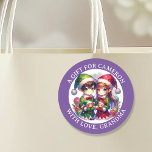 Cute Anime Elves jul | Till och från Runt Klistermärke<br><div class="desc">Djuren i Santa Hats som höll leksak åt julen en gåva till dig klistermärken med ett vattenfärgsutseende.</div>
