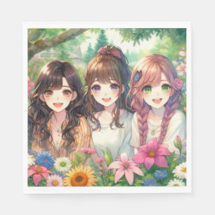 Cute Anime Flick kalas Pappersservett