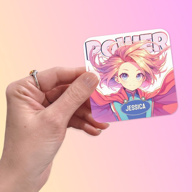 Cute Anime Fyrkantigt Klistermärke (Skapare uppladdad)