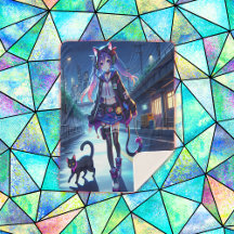 Cute Anime Gamer Girl & Cat | Stor