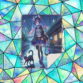 Cute Anime Gamer Girl & Cat | Stor