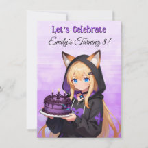 Cute Anime Girl and Dragon Girl's Birthday Party