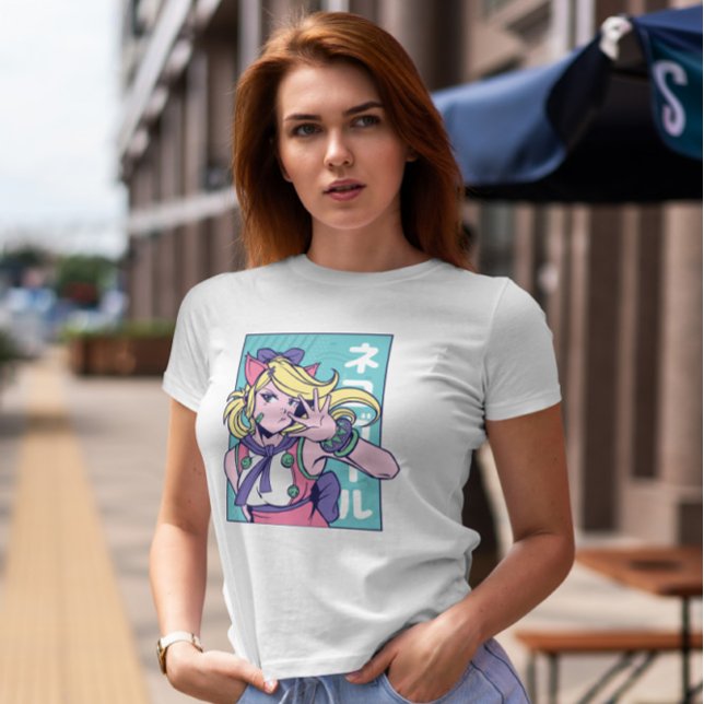 Cute Anime Girl Cat Öron T Shirt (Skapare uppladdad)