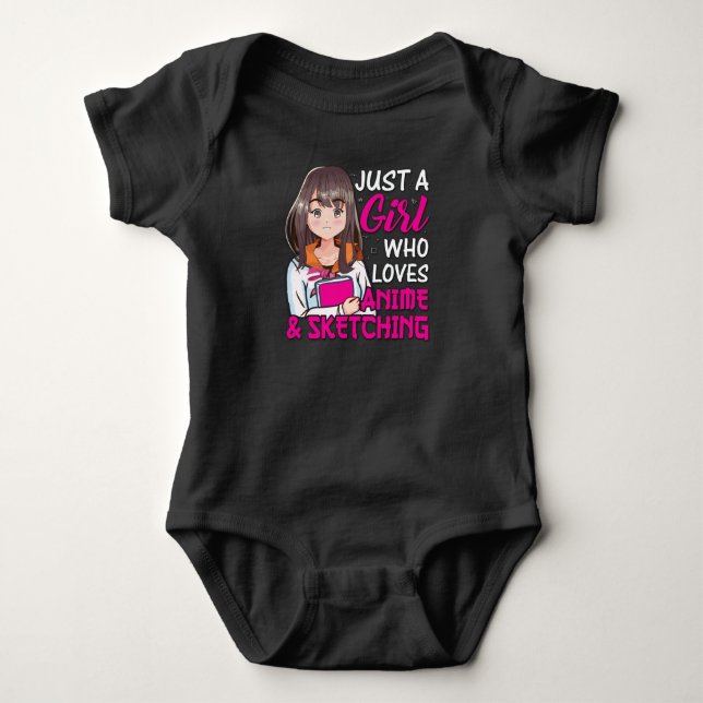 Cute Anime Girl | för Anime & Sketching Älskare T Shirt (Framsida)