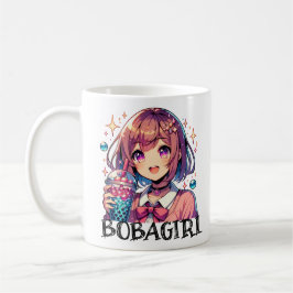 Cute Anime Girl Holding Bubble Tea Kaffemugg