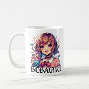 Cute Anime Girl Holding Bubble Tea Kaffemugg