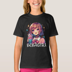 Cute Anime Girl Holding Bubble Tea T Shirt