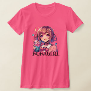 Cute Anime Girl Holding Bubble Tea T Shirt