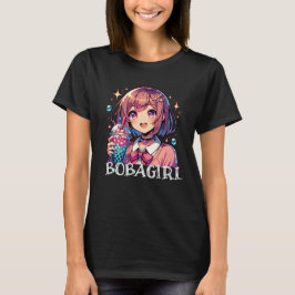 Cute Anime Girl Holding Bubble Tea T Shirt