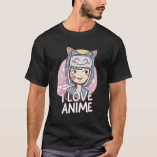 Cute Anime Girl Kawaii Stil I Kärlek Anime Quote G T Shirt