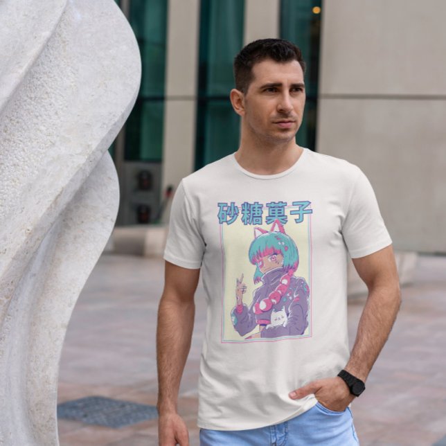 Cute Anime Girl med Öga Patch T Shirt (Skapare uppladdad)