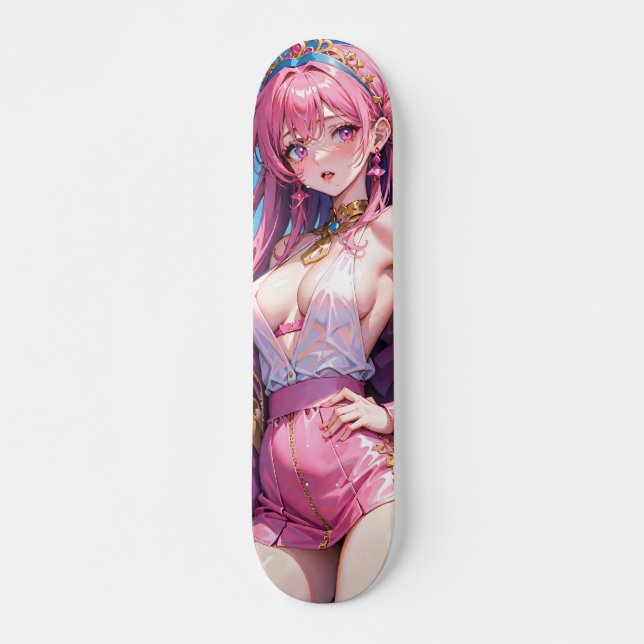Cute Anime Girl Mini Skateboard Bräda 18,5 Cm (Framsida)