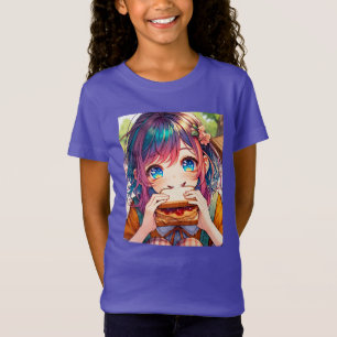 Cute Anime Girl som äter en jordnötssmör och gelég T Shirt