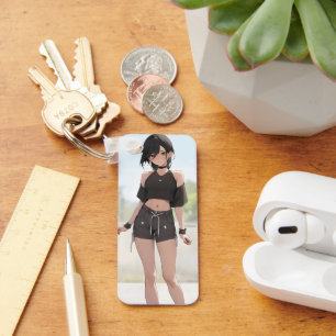 Cute Anime Girl Urban Stil Nyckelring