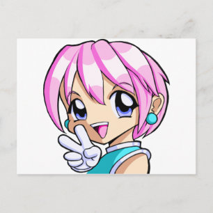 Cute Anime Girl Vykort