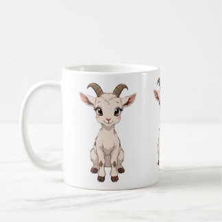 Cute Anime Goat med Big Ögon Kaffemugg