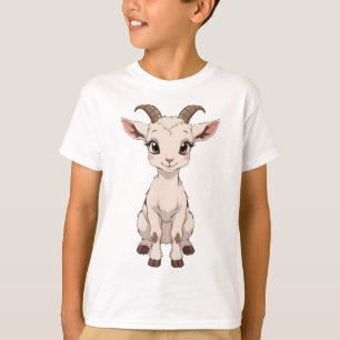 Cute Anime Goat med Big Ögon T Shirt