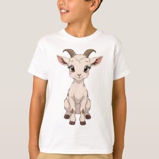 Cute Anime Goat med Big Ögon T Shirt
