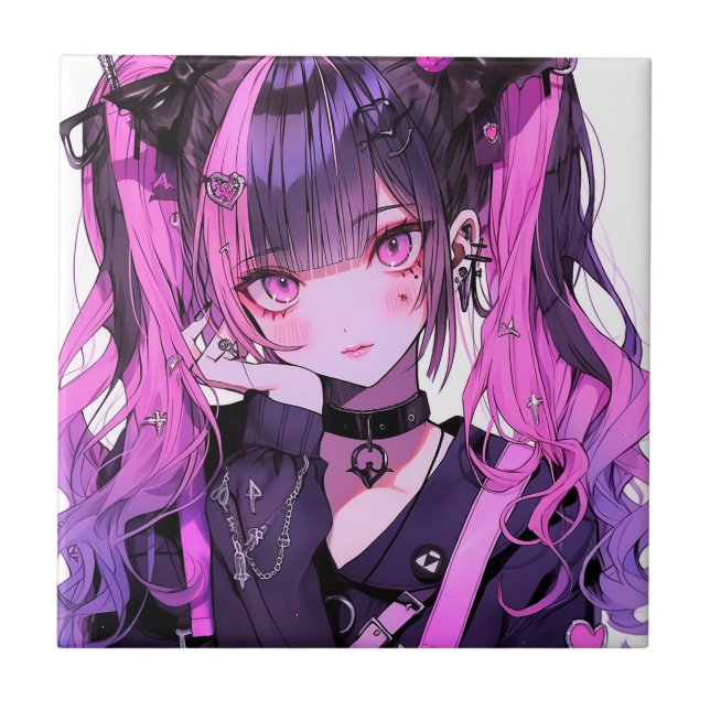 Cute Anime Goth Girl Kakelplatta (Framsidan)