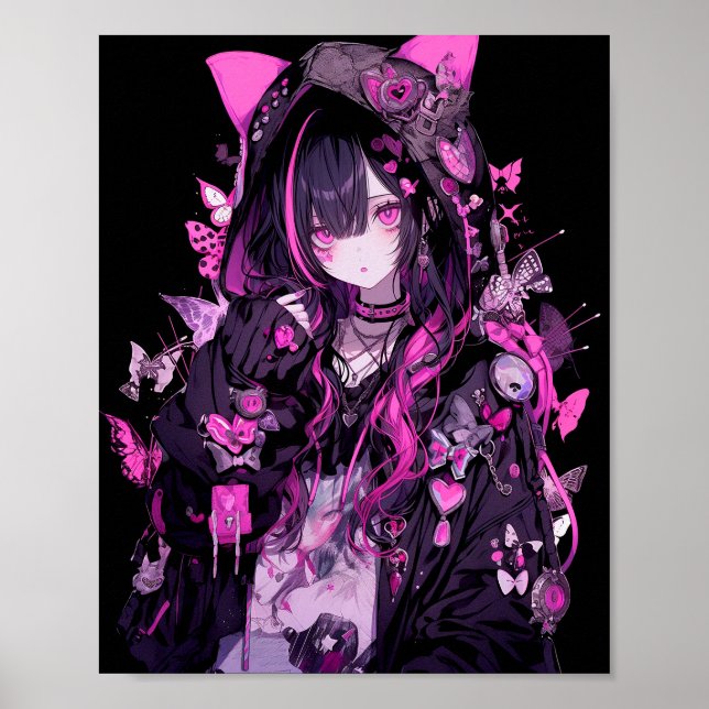 Cute Anime Goth Girl Poster (Framsidan)