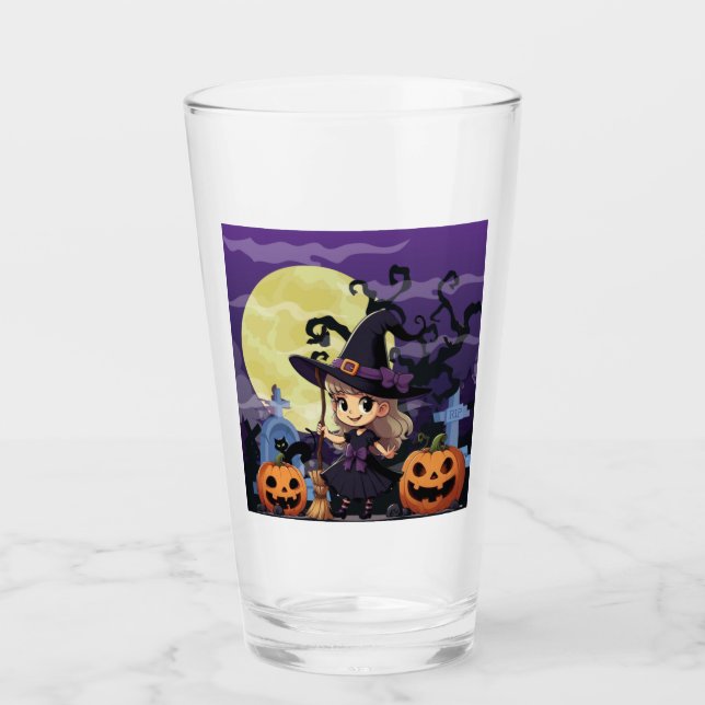 Cute Anime Halloween Witch Glaskopp (Framsida)