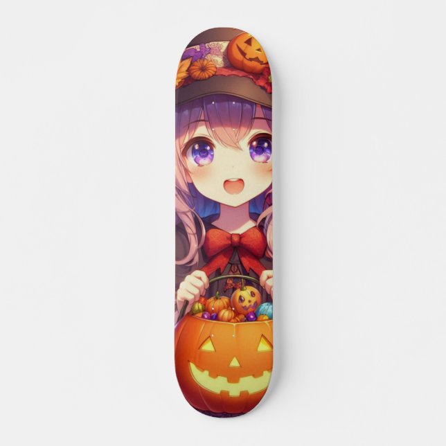 Cute Anime Halloween Witch Mini Skateboard Bräda 18,5 Cm (Framsida)