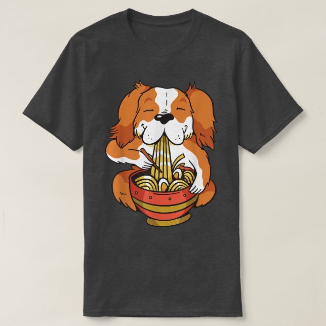 Cute Anime Hund Matar Ramen Soppa med Noodles 204 T Shirt (Design framsida)