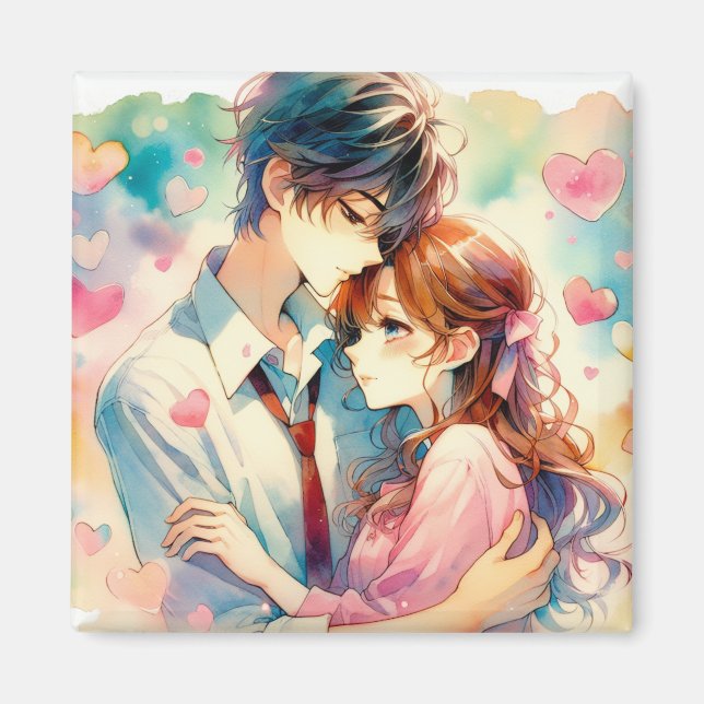Cute Anime par i Kärlek Magnet (Framsidan)