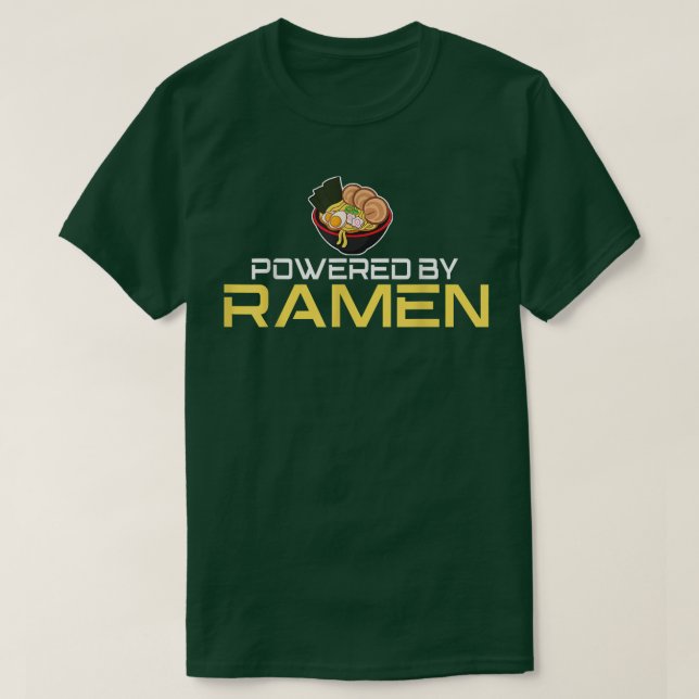 Cute Anime powered by ramen  T Shirt (Design framsida)