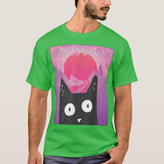 Cute Anime Retro Kitten Neko Synthwave Japan 80s M T Shirt