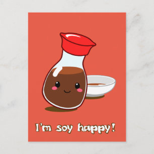 Cute Anime Soy Sauce "Jag är soy lycklig!" Vykort