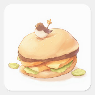 Cute Anime Sticker Fyrkantigt Klistermärke