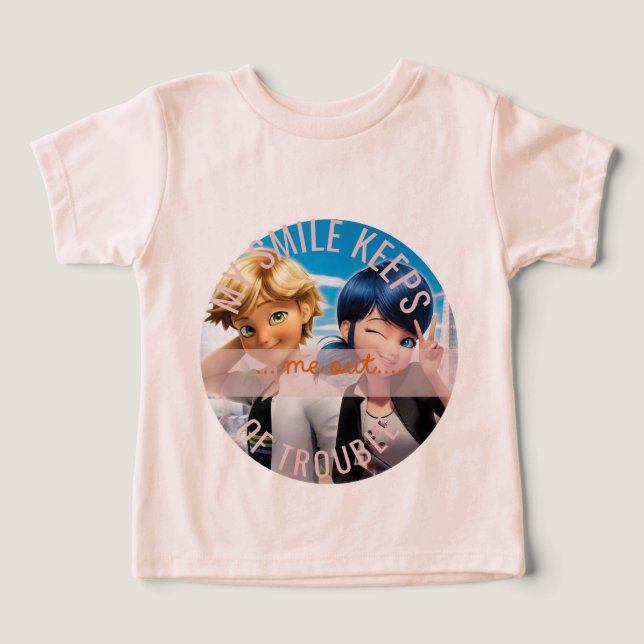 Cute Anime Style Miraculous Ladybug Quote T-Shirt (Design Framsida)