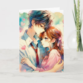 Cute Anime Théed Personlig Valentine Day Kort
