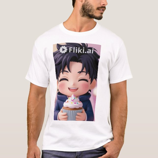 Cute Anime tisart T Shirt (Framsida)