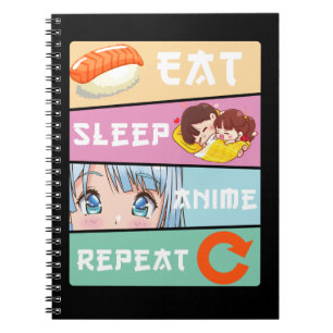 Cute Anime tittar på Girl Japan Tecknad Manga Anim Anteckningsbok