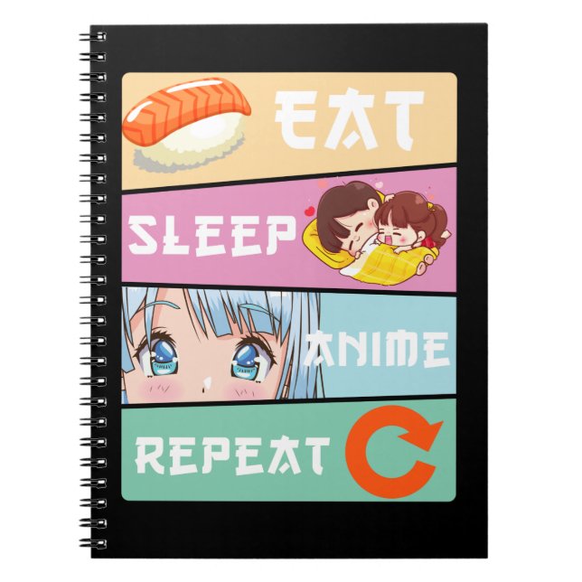 Cute Anime tittar på Girl Japan Tecknad Manga Anim Anteckningsbok (Framsidan)