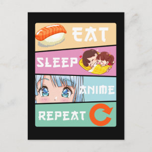 Cute Anime tittar på Girl Japan Tecknad Manga Anim Vykort