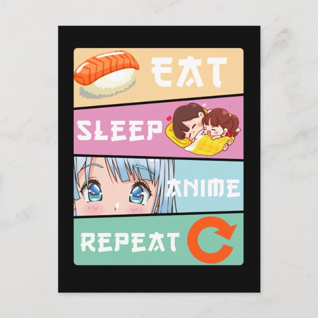 Cute Anime tittar på Girl Japan Tecknad Manga Anim Vykort (Framsida)