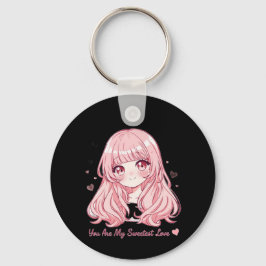 Cute Anime Valentine Sweatshirt Nyckelring