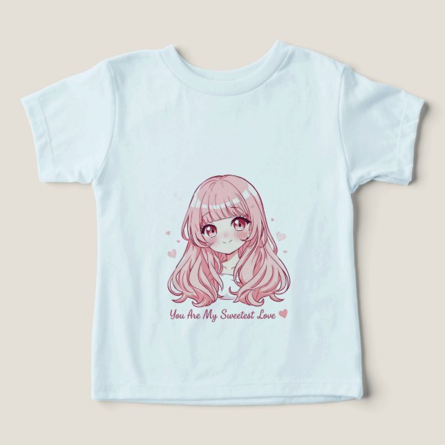 Cute Anime Valentine Sweatshirt T Shirt (Design Framsida)