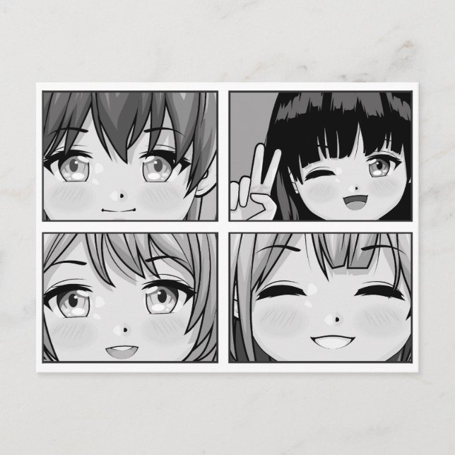 Cute Anime Vykort (Framsida)