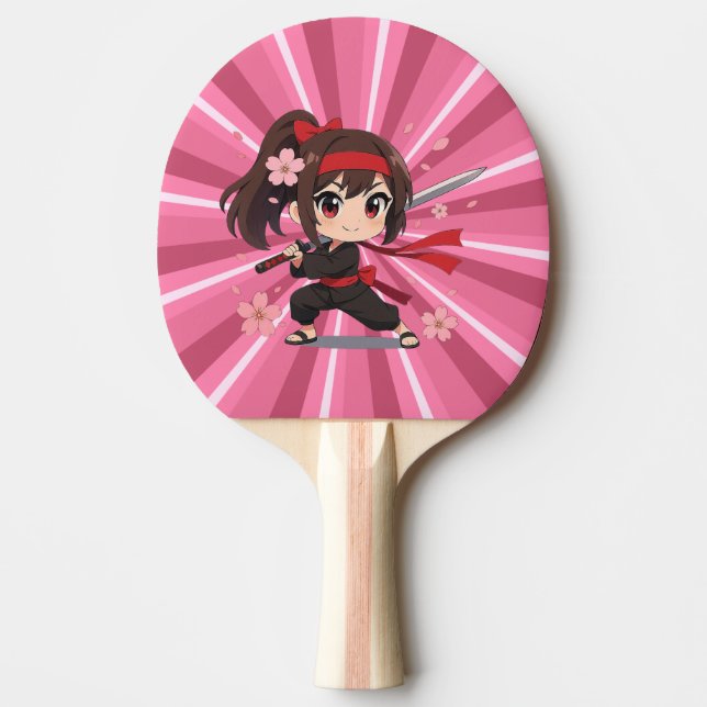 Cute anime warrior blossom girl pingisracket (Framsidan)