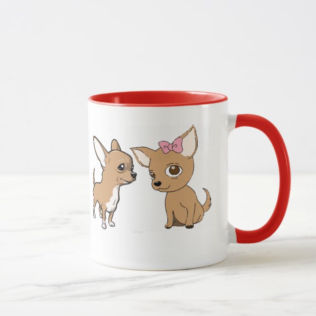 Cute animerad Chihuahuas-bakgrund Mugg (Höger)