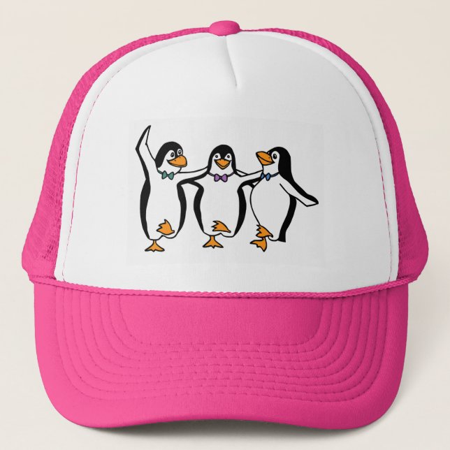 Cute Animerad Dancing Penguins Keps (Framsida)