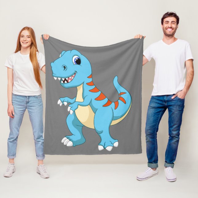 Cute animerad dinosauer fleecefilt (På plats)