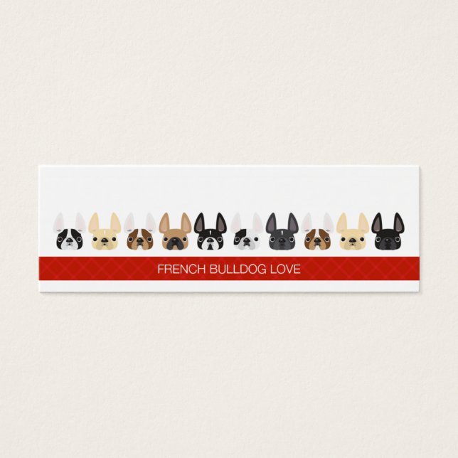 Cute animerad Fransk Bulldog Litet Visitkort (Framsidan)