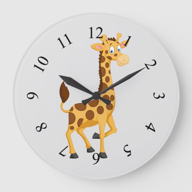 Cute animerad giraffe stor klocka (Framsida)