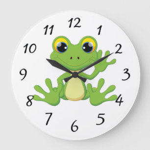 Cute animerad groda stor klocka